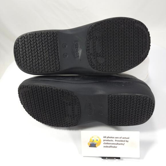 Crocs Casual Non Slip Slip On Mule Clog Womens Size 8 Black Floral Rubber - Picture 9 of 9